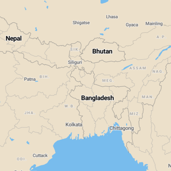 Bhutan kaart reis