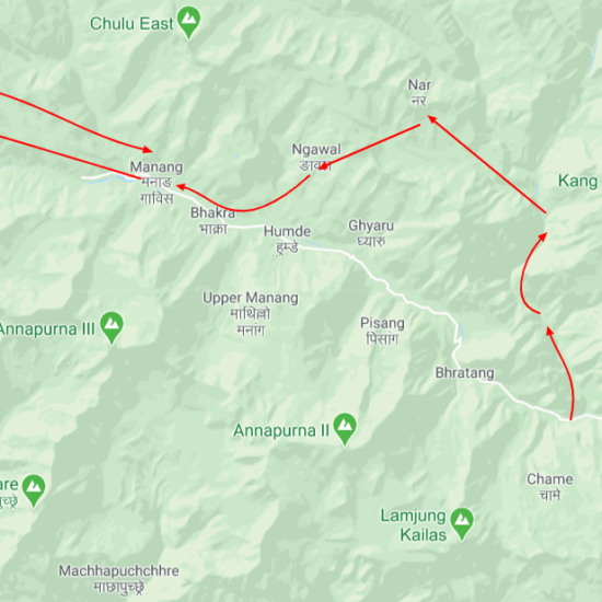 trekking kaart nepal